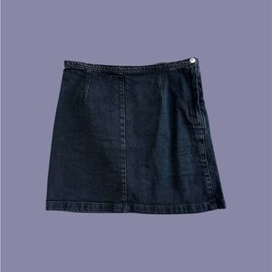 Calvin Klein Women’s 26 Black Denim Sculpt Mini Pencil Skirt 28x15 Jean Side Zip